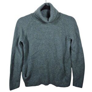 Max Studio Sweater Womens M Green Blue Cashmere Pullover Long Sleeve Pockets